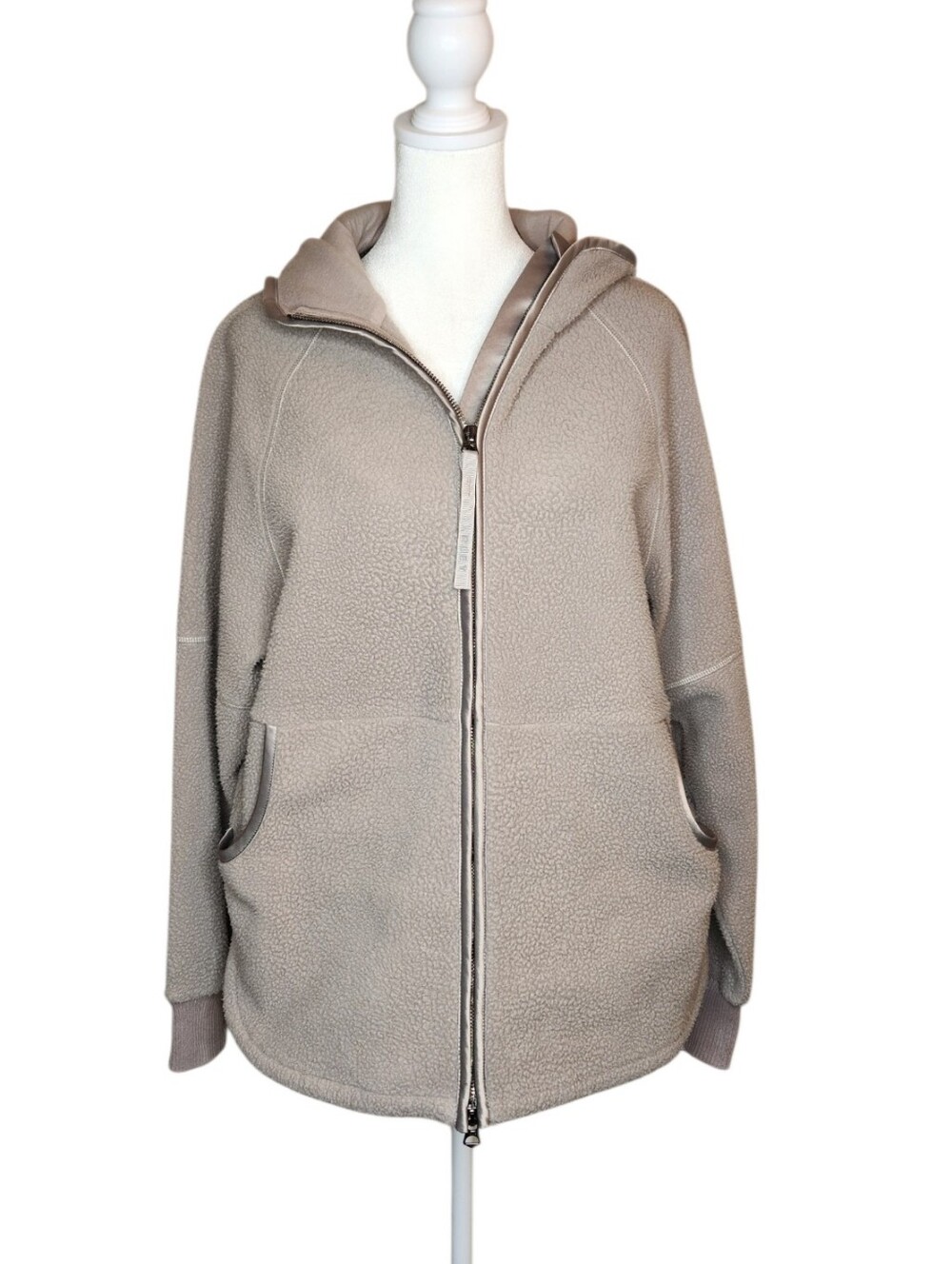 Varley Raley Zip Fleece Hoodie Sweatshirt in Satellite Gray Size XS